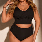 Damen Premium Bikini-Set mit elegantem Wickeldesign und hohem Bund R&B