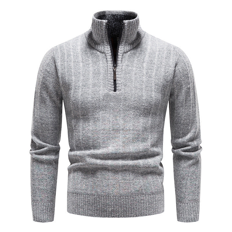 Herren modischer Strickpullover mit halbem Reißverschluss R&B