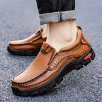 Herren Leder Mokassin mit rutschfester Sohle R&B