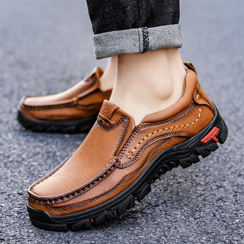 Herren Leder Mokassin mit rutschfester Sohle R&B