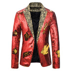 Herren extravagante Pailletten-Blazerjacke R&B