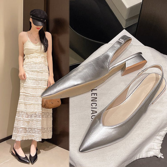 Damen Slingback-Pumps mit elegantem spitzen Design und modischem Blockabsatz R&B