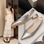 Damen Slingback-Pumps mit elegantem spitzen Design und modischem Blockabsatz R&B
