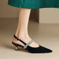 Damen Slingback-Pumps mit glamourösem Strass-Detail