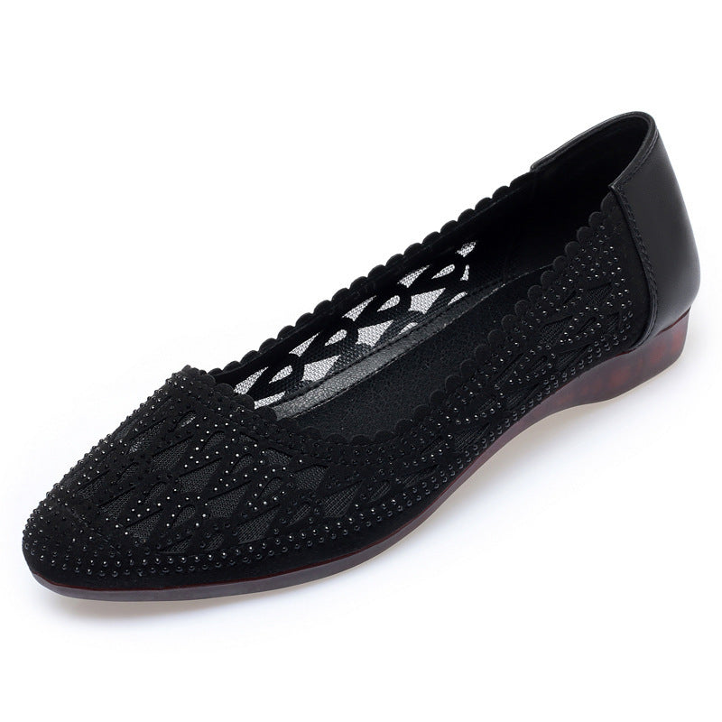 Damen Elegante Ballerinas mit modischem Cut-Out-Design und funkelnden Strassdetails R&B