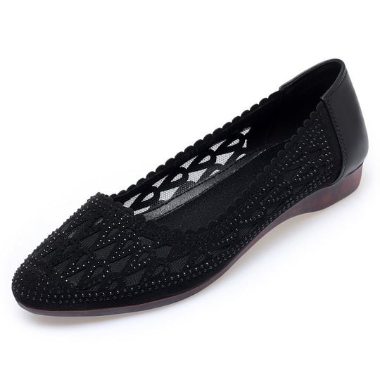 Damen Elegante Ballerinas mit modischem Cut-Out-Design und funkelnden Strassdetails R&B