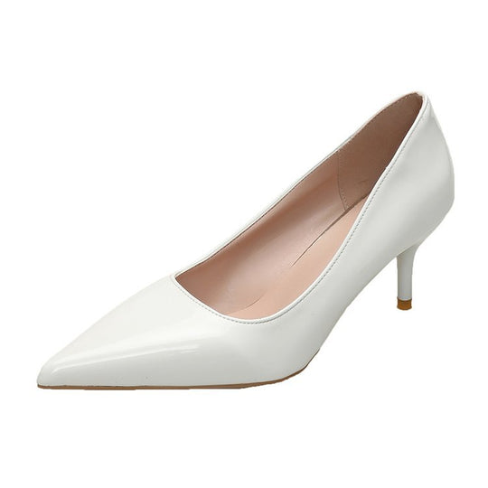 Damen Spitze High Heels mit glänzender Lackoberfläche R&B