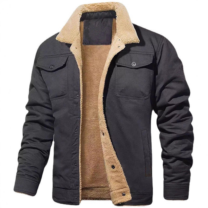 Herren gefütterte Steppjacke im Utility-Stil mit warmem Innenfutter R&B