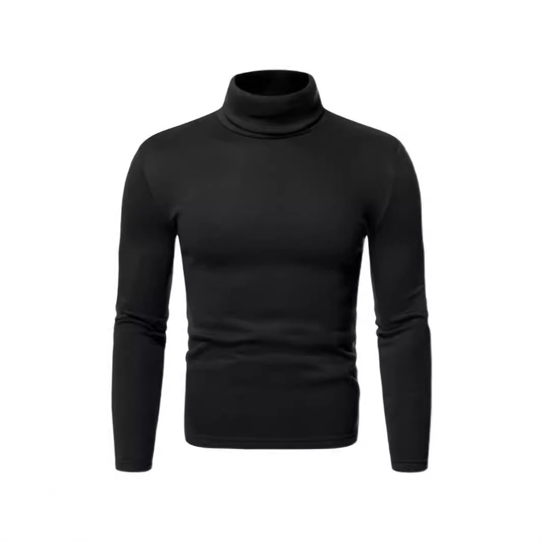 Herren Rollkragenpullover aus weichem Baumwollmix mit körperbetontem Schnitt