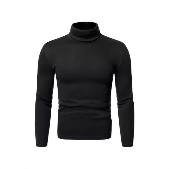 Herren Rollkragenpullover aus weichem Baumwollmix mit körperbetontem Schnitt R&B