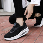 Damen nan keilabsatz-Walkingschuh mit sichtbarem Luftkissen, atmungsaktivem Strickobermaterial und rutschfester Laufsohle R&B
