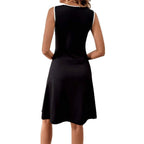 Damen Raffiniertes Etuikleid mit modernem Farbblockdesign R&B