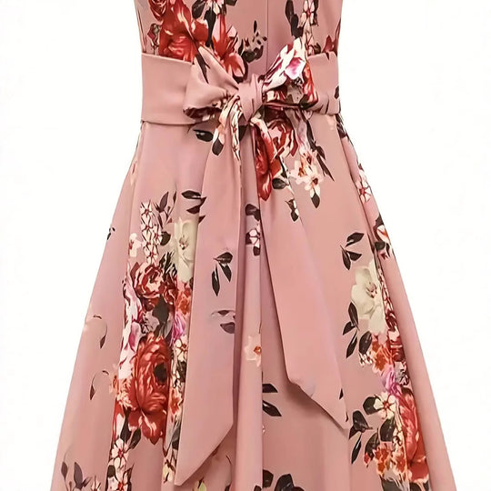 Damen Midi-Kleid mit tailliertem Schnitt und floralem Design R&B
