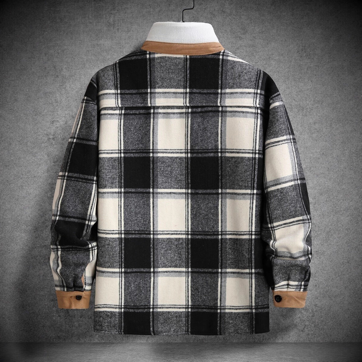 Herren Karo-Flanelljacke mit zwei Brusttaschen und weichem Kragen