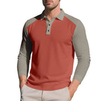 Herren langärmliges Polo-Shirt mit sportlichem Schnitt und atmungsaktiver Technologie R&B