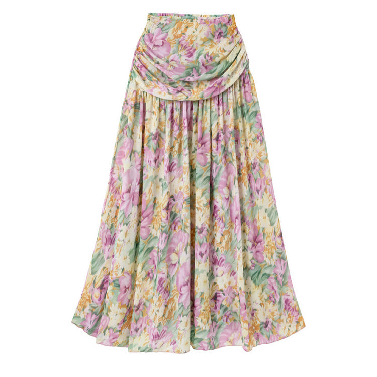 Damen Einseitiger Badeanzug mit floralen Mustern und glamouröse Kette R&B