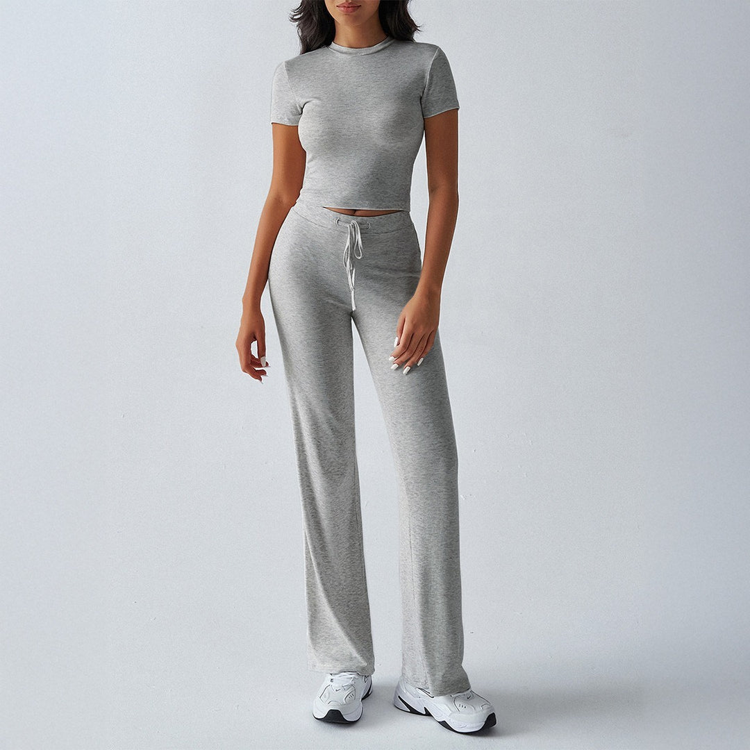 Damen Sportliches Lounge-Set mit elastischem Bund und figurbetontem Oberteil R&B
