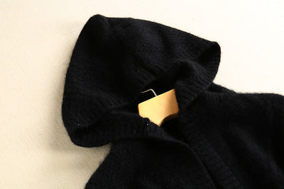 Damen Strickmantel mit vielseitigem Kapuzen-Design und komfortablem Schnitt R&B