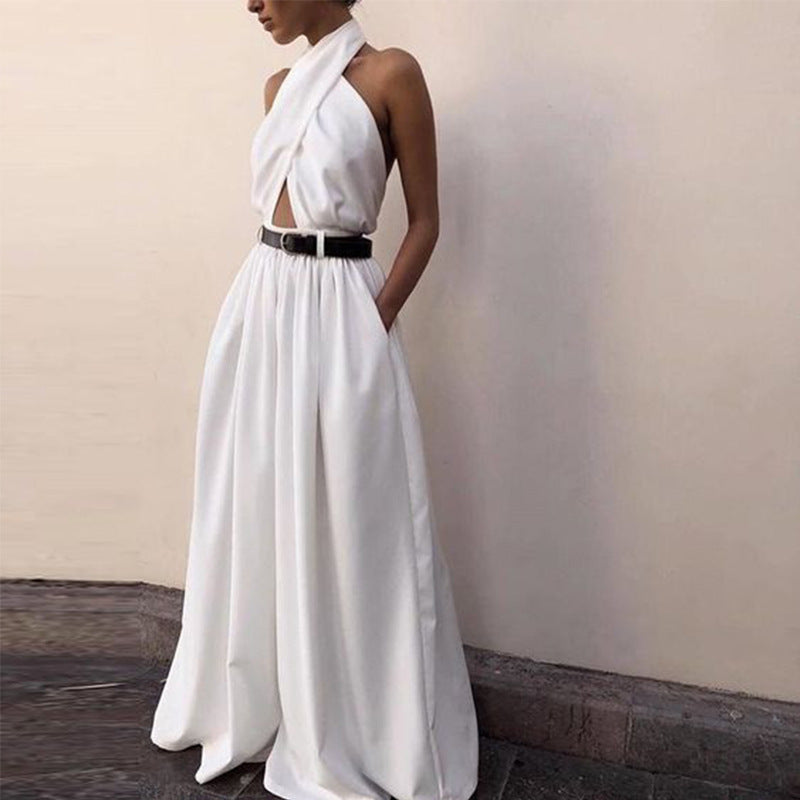 Damen Elegantes Kleid mit asymmetrischem Halspartie und weitem Schnitt R&B