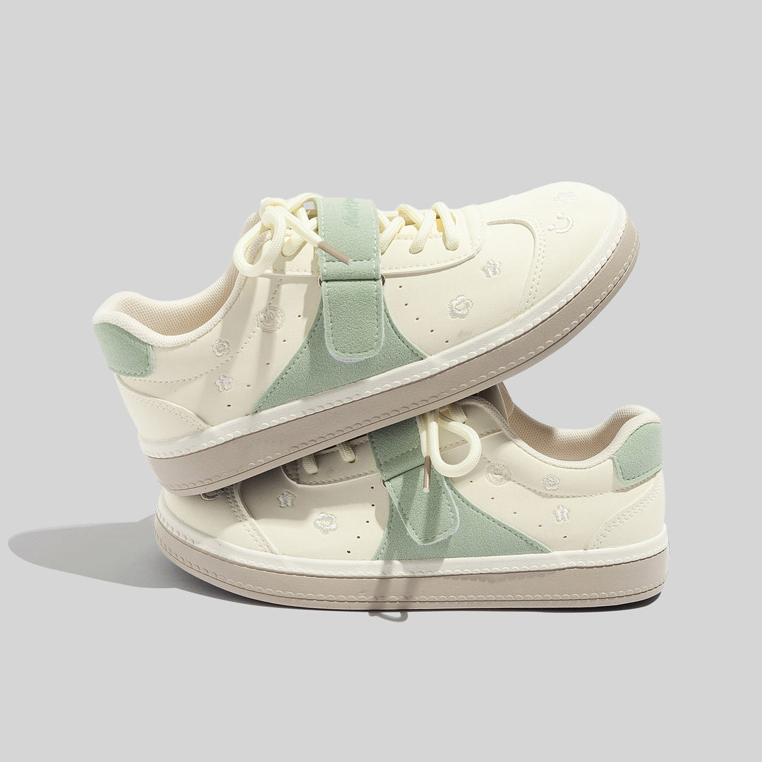 Damen Sneakers mit floralem Design und praktischem Klettverschluss R&B