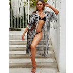 Damen luftiger Häkel-Strandkimono mit filigranen Motiven R&B