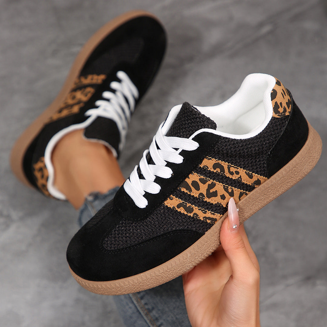 Damen Sportliche Sneaker mit animalischem Muster und rutschfester Sohle R&B