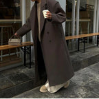 Damen Eleganter Wollmantel im Doppelreiher-Stil