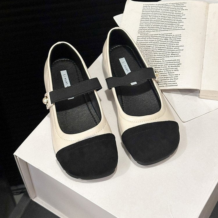 Damen elegante Ballerinas mit komfortablem Riemchen und modischer Perlenapplikation R&B