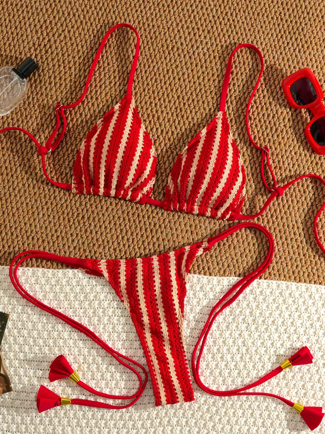 Damen Strappy Bikiniset mit verstellbaren Trägern R&B