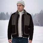 Herren warme Fleecejacke mit praktischen Taschen und weichem Kragen R&B