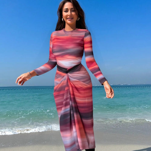 Damen eleganter Strandanzug mit Wickeloptik R&B