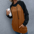Damen lässiger Kapuzenpullover mit Taschen und sportlichem Raglan-Schnitt