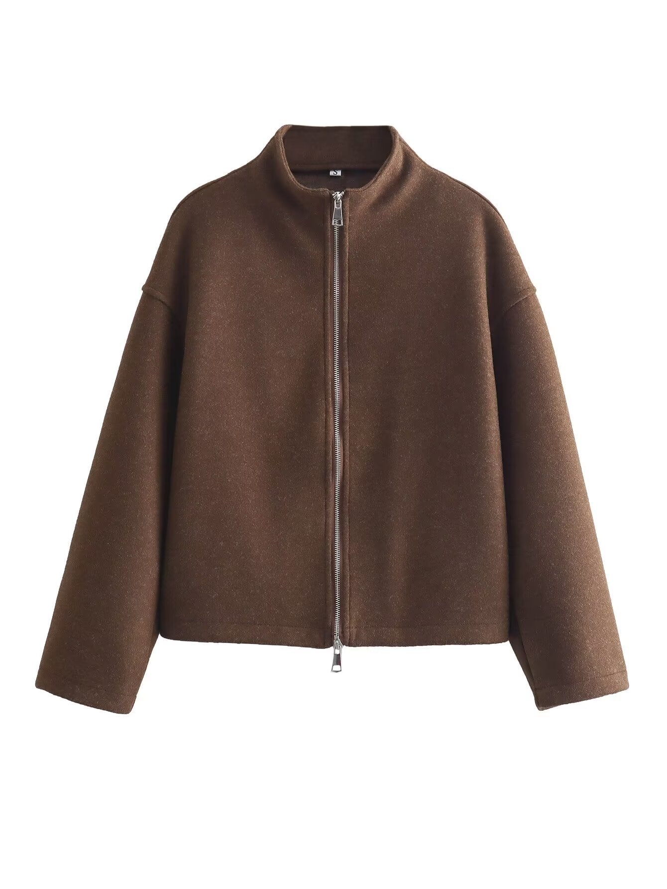 Damen zeitgenössische Übergangsjacke mit hochwertigem Stehkragen und durchgehendem Reißverschluss R&B