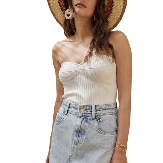 Damen Trägershirt aus strukturierter Baumwolle R&B