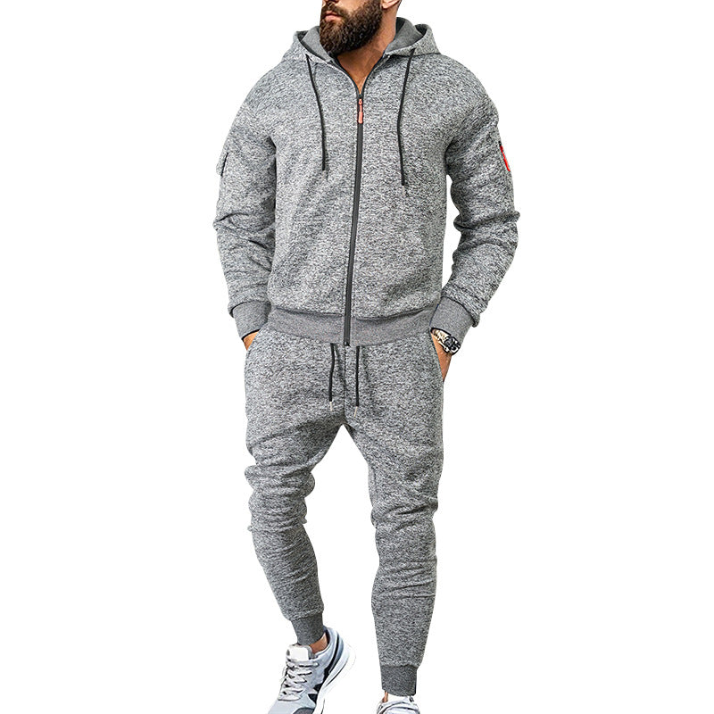 Herren sportliches Zweiteiliges Trainingsanzug mit praktischen Taschen und elastischem Bund R&B