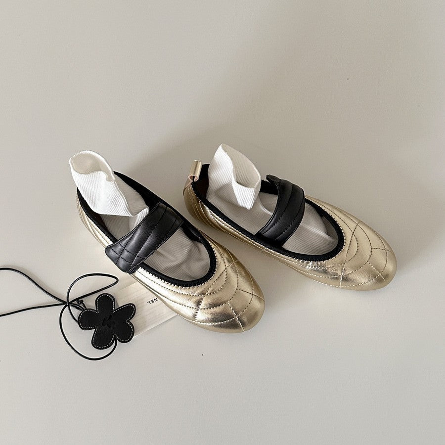 Damen Ballerina mit innovative Riemenverzierung und komfortablem Fußbett R&B