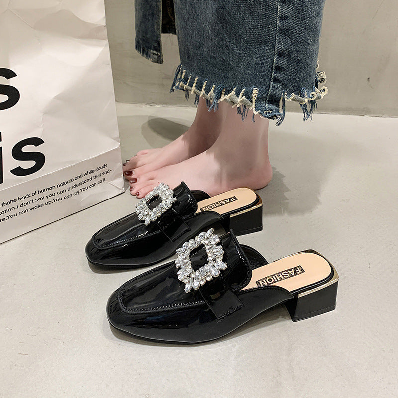 Damen Glamouröse Mules mit funkelndem Bling-Riemen