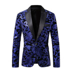 Damen eleganter Pailletten-Blazer mit floralem Design und luxuriösem Schnitt R&B