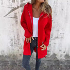 Damen Elegante Strickjacke mit Reißverschluss und Taschen R&B