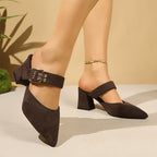 Damen elegante Slipper mit modischem Blockabsatz R&B
