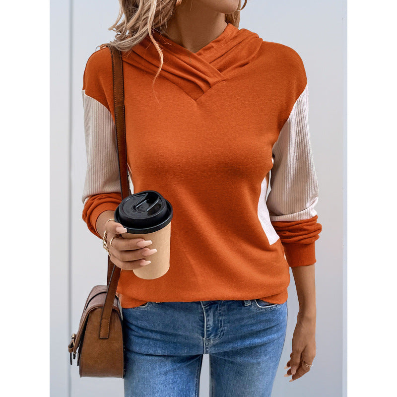 Damen Kapuzenpullover mit modernem Farbmix und strukturiertem Stoff R&B