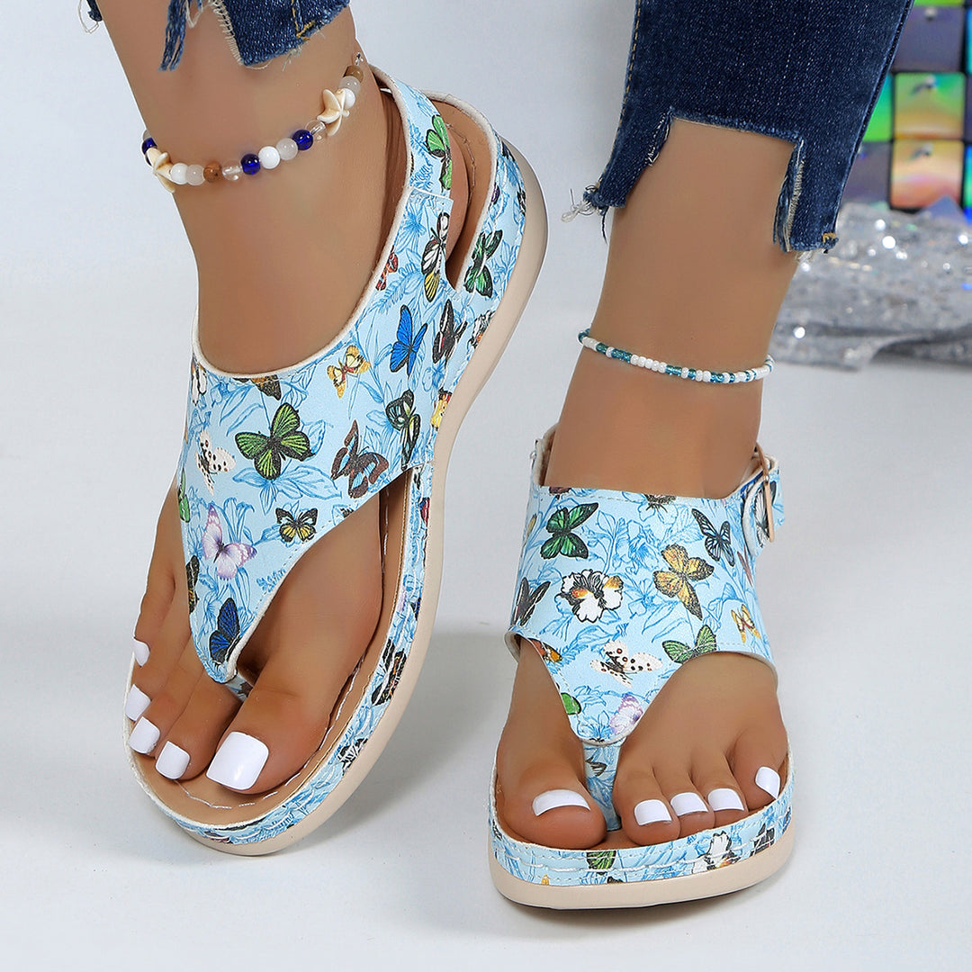 Damen Komfortable Sandalen mit floralen Details und verstellbarem Riemen R&B
