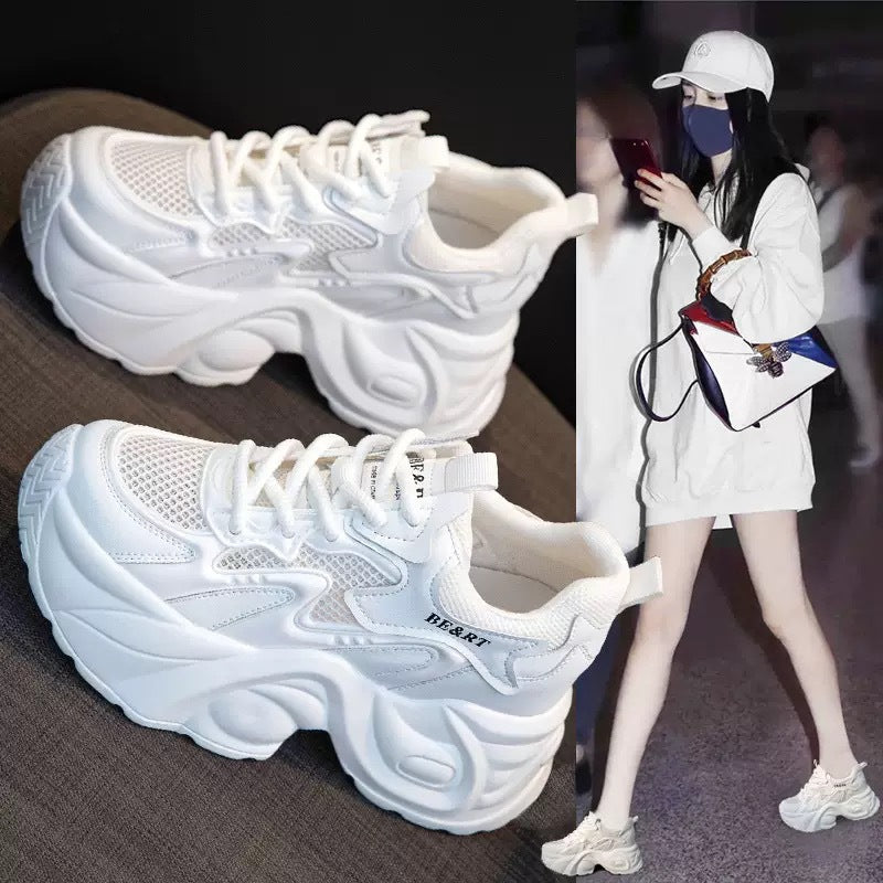 Damen Chunky Sneakers mit atmungsaktiver Mesh-Oberfläche und dämpfender Sohle