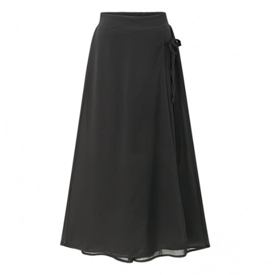 Damen Langer Wickelrock aus fließendem Chiffon R&B