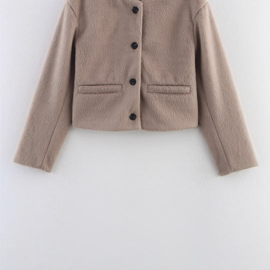 Damen kuschelige, klassische Kurzjacke R&B