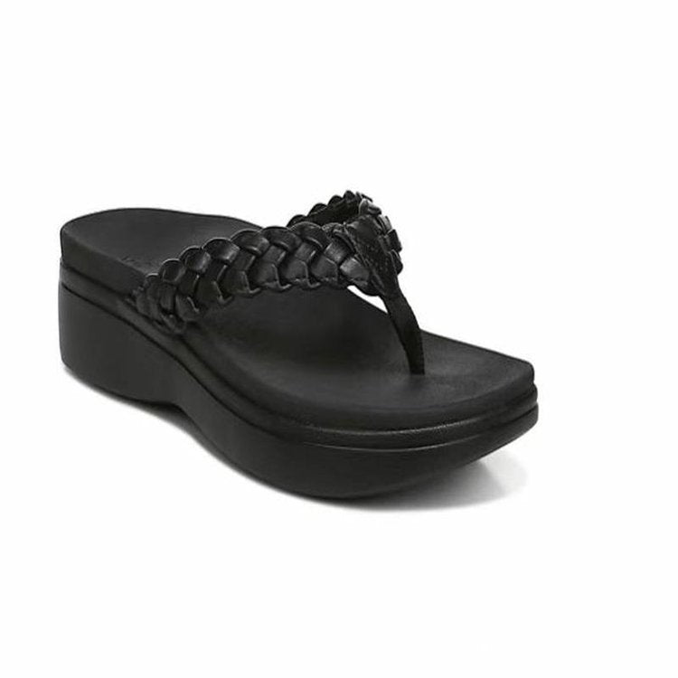 Damen Stylish geflochtene Zehentrenner mit komfortablem Plateau R&B