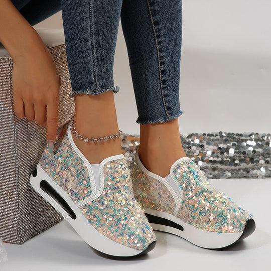 Damen Slip-On Sneakers mit floralem und atmungsaktivem Obermaterial R&B