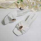 Damen Elegante Mittelhohe Mules mit dekorativem Schleifendetail R&B