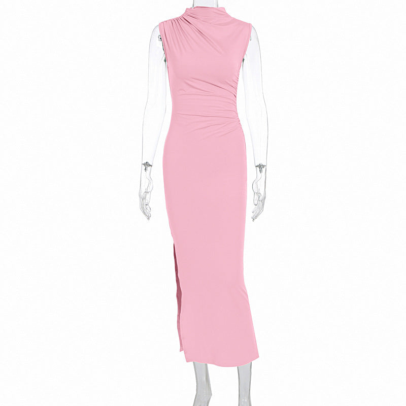 Damen Elegantes Wickelkleid mit figurbetontem Schnitt und hohem Schlitz R&B