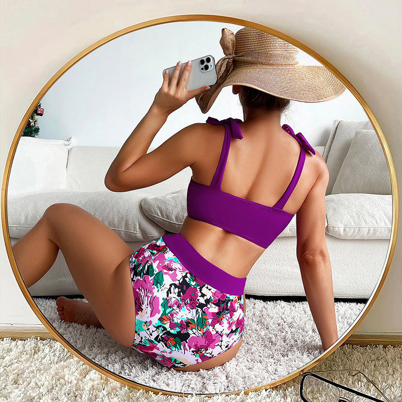 Damen Hochtaillierter Bikini mit elegantem Bustier und raffinierten Schnitt R&B